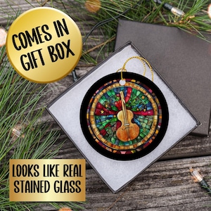 Musical Christmas Ornament Gift, Unique Decor, Secret Santa Stocking Stuffer, Music Teacher Gift, String Instrument Ornament, Violin Viola