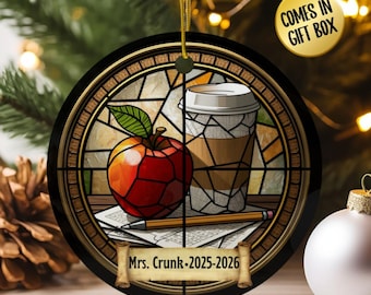 Beautiful Custom Teacher Gift, Personalized Ornament, Unique Thank You Gift for Teacher, Custom Thank You Gift from Student or Classroom