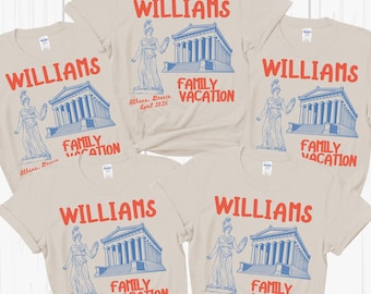 Matching Custom Family Greece Vacation Shirt, Personalized Group Gift for Athens Vacation, Tshirt for Girls Group Greece Travel Gift