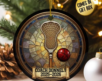 Custom Lacrosse Coach Gift, Unique Personalized Sports Ornament, Customizable Thank You Gift from Lacrosse Team