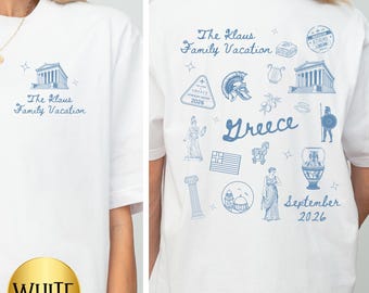 Matching Family Gift for Greece Vacation Shirt, Family Gift for Travel to Athens, Personalized Greek Family Trip Custom Group Trip to Greece