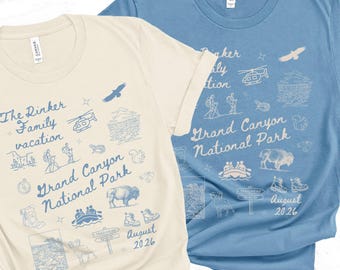 Matching Family Grand Canyon Vacation Shirt, Family Reunion Travel Gift, Personalized Family Trip Shirts, Custom Gift for Grand Canyon