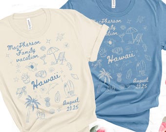 Matching Custom Family Hawaii Vacation Shirt, Personalized Group Gift for Hawaii Vacation Travel Gift for Summer Girls Trip to Hawaii Shirt