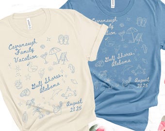 Matching Custom Family Gulf Shores Beach Vacation Shirt, Personalized Group Gift for Gulf Shores Vacation, Gift for Summer Girls Beach Trip