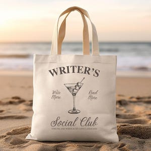 Writer Tote Bag Gift for Her, Writers Book Club Group Gift, Book Nerd Gift, Literary Birthday Gift for Author, Reusable Cotton Shopping Bag
