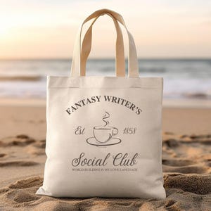 Writer Tote Bag Gift for Her, Fantasy Writers Book Club Group Gift, Book Nerd Gift, Literary Birthday Gift for Author, Reusable Cotton