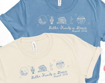 Matching Family Greece Vacation Shirt, Family Gift for Travel to Athens, Personalized Greek Family Trip Custom Gift for Group Trip to Greece