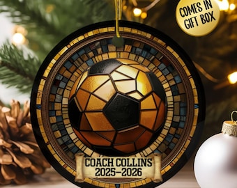 Custom Soccer Coach Gift, Unique Personalized Sports Ornament, Customizable Thank You Gift from Soccer Team