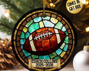 Custom Football Coach Gift, Unique Personalized Sports Ornament, Customizable Thank You Gift from Football Team