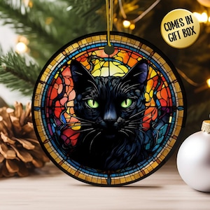 Beautiful Cat Ornament Gift, Unique Black Cat Lover Gift, Gift for Teacher, Secret Santa Stocking Stuffer, Animal Decor, Crazy Cat Lady Gift