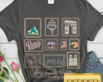 Custom Family Shirt for Paris Vacation, Matching Family Gift for Paris Trip, Personalized Paris Trip Tee, Custom Group Gift Comfort Colors