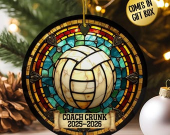 Custom Volleyball Coach Gift, Unique Personalized Sports Ornament, Customizable Thank You Gift from Volleyball Team