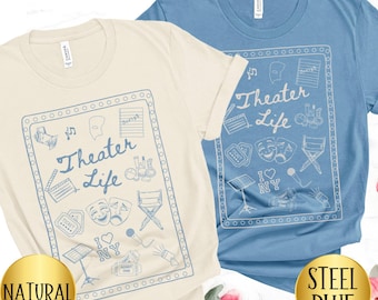 Theater Lover Gift, Doodle Shirt Gift for Theater Lover Christmas Gift, Theater Actor Tee, Stage Actor Gift for Musical Theater Lover