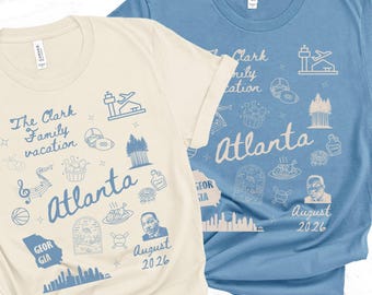 Matching Custom Family Atlanta Vacation Shirt, Personalized Group Gift for Georgia Vacation Tshirt for Group Trip to Atlanta Gift