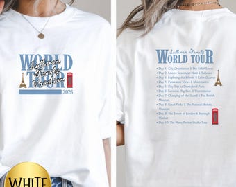 Matching Custom Family Vacation Shirt, Personalized Group Gift for Vacation Itinerary, Tshirt for Group Trip Listing Itinerary Plans