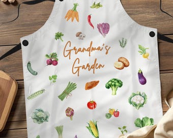 Customized Apron, Garden Apron, Gardener Gift, Personalized Apron Gift For Her, Grandma Gift for Grandpa, Vegetable Custom Christmas Gift