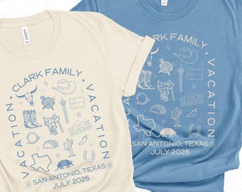 Matching Custom Family San Antonio Vacation Shirt, Personalized Group Gift for Texas Vacation Tshirt for Group Trip to San Antonio Gift