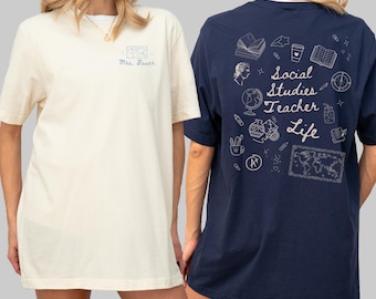 Social Studies Teacher Group Shirt, Custom Gift for Social Studies Teacher Appreciation, Cute Back to School Social Studies Teacher Tshirt