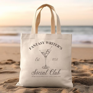 Writer Tote Bag Gift for Her, Fantasy Writers Book Club Group Gift, Book Nerd Gift, Literary Birthday Gift for Author, Reusable Cotton