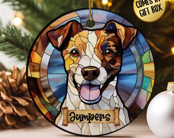 Custom Dog Ornament Gift for Dog Lover, Jack Russell Terrier Gift, Unique Animal Decor, Secret Santa Stocking Stuffer, Terrier Lovers Gift