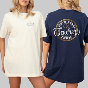 Custom Fifth Grade Team Group Shirts, Custom Gift for Fifth Grade Teacher Appreciation Gift, Fifth Grade Preppy Tshirt for Back to School