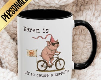 Unique Anti Fascist Personalized Gift, Funny Political Decor, Sarcastic Custom Mug, Quiet Piggy FDT, Liberal Drinkware Gift