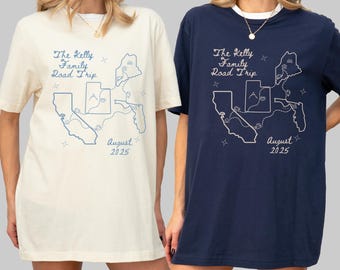 Matching Custom Family Road Trip Vacation Shirt, Personalized Group Gift for Road Trip Summer Vacation Travel Gift for RV Girls Trip