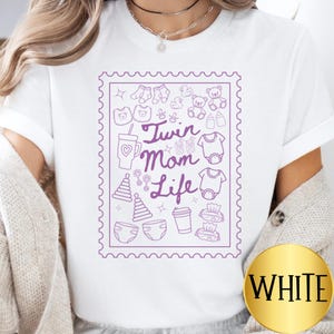 Twin Mom Gift, Doodle Shirt for Her, Twin Mama Tshirt, Twin Mom Club, New Mom Gift, Gender Reveal, Pregnancy Baby Announcement, Baby Shower