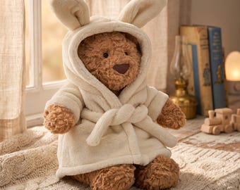 Jellycat Bartholomew Bear Bathrobe Outfit Plush-Unique Birthday ,Gift for Her,Cute Gift for Kids, Anniversary Present