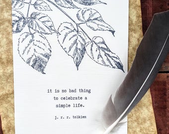 Tolkien Zitat Druck | Botanische Kunst, einfaches Leben