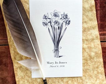 March Birth Month Flower Print | Daffodil Birthday Gift | Unique Floral New Born Gift