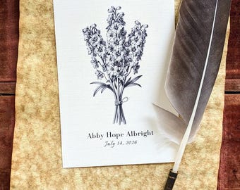 July Birth Month Flower Print | Larkspur Birthday Gift | Unique Floral New Born Gift