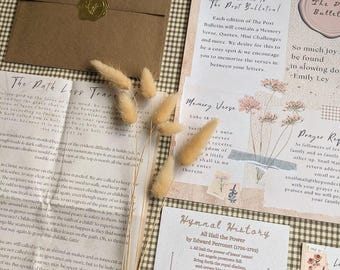 Bible Snail Mail for Christian Women | Journal Prompts | Bible Study Guide | Cottagecore