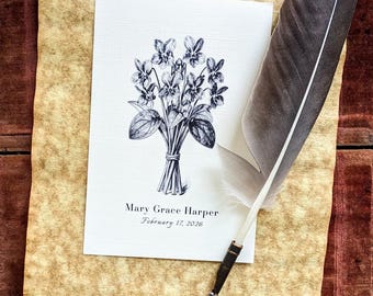 February Birth Month Flower Print | Violet Birthday Gift | Unique Floral New Born Gift