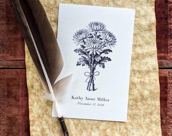 November Birth Month Flower Print | Mum Birthday Gift | Unique Floral New Born Gift
