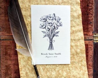 August Birth Month Flower Print | Poppy Birthday Gift | Unique Floral New Born Gift