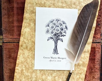 April Birth Month Flower Print | Daisy Birthday Gift | Unique Floral New Born Gift