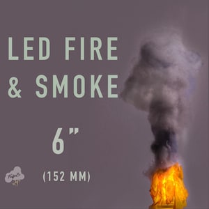 6in LED Fire Effect & Smoke for Dioramas, Models, TTRPG, Markers, Scatter, Toy Photography