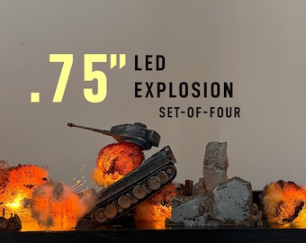 Set-of-Four .75-in LED Explosion Effects for Scatter Terrain, Dioramas, Wargaming Accessories, Photography, and mirth