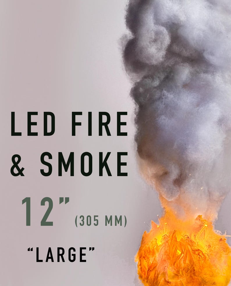 Led Model Fire Effect Large 12in LED Fire & Smoke Effect for Dioramas, Models, TTRPG ...
