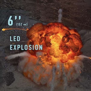 6in LED Explosion Effect for Scatter Terrain, Military Dioramas, Models, Markers, Rubble, Toy Photography