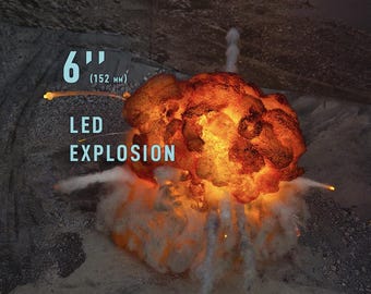 6 pollici Effetto esplosione LED per terreno di dispersione, diorami, modelli, marcatori, macerie, fotografia di giocattoli