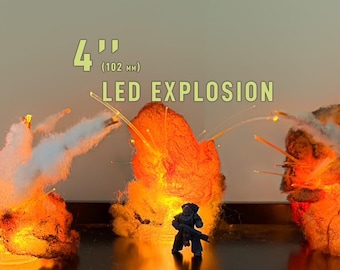 Effetto esplosione LED da 4 pollici per terreni sparsi, diorami militari, modelli, marcatori, macerie, fotografia di giocattoli
