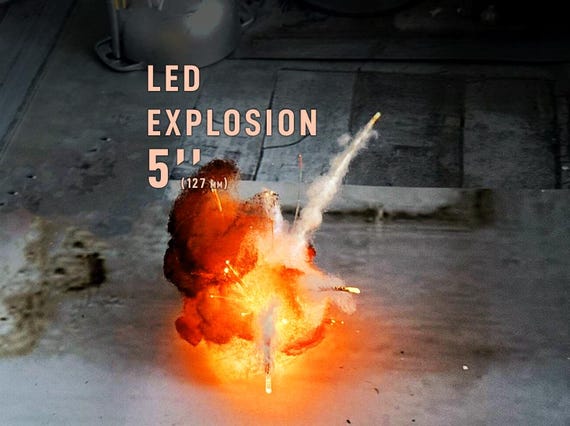 5in LED Explosion Effect for Scatter Terrain, Military Dioramas, Models, Markers, Rubble, Toy Photography