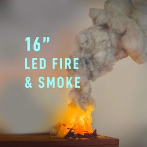 Großer 16-Zoll-LED-Feuer- und Raucheffekt für Dioramen, Fotografie und mehr