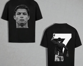 CR7 Grafik-T-Shirt | Number 7 Tee | Schwarz und Weiß Unisex Streetwear | Fußball-Fan Geschenk | Sport Style Top 2026
