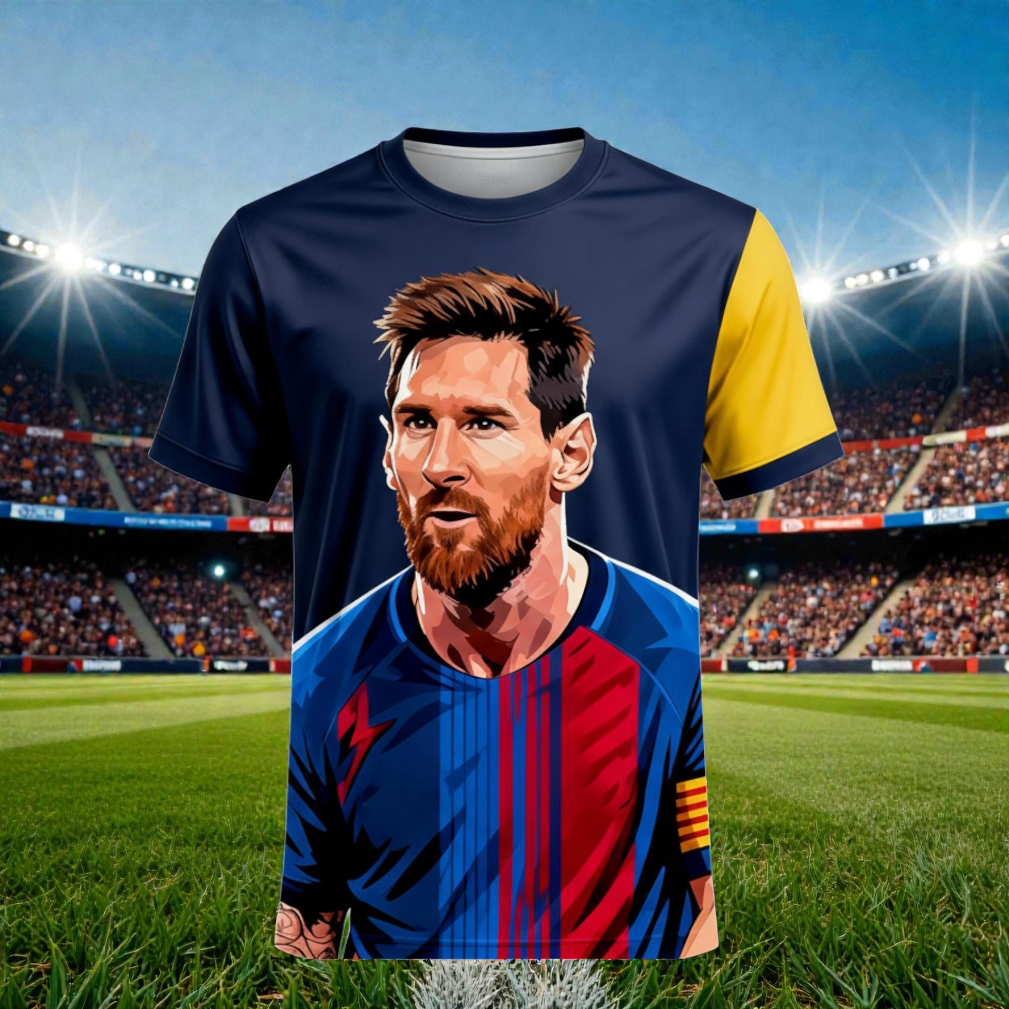メッシ 10 Tシャツ | FCバルセロナスタイルジャージ | サッカーファンT