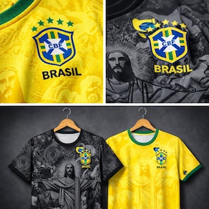 Brasilien fotbollströja — Kristusstatyn Tee — Unisex fotbollströja (2 färger) bild 4