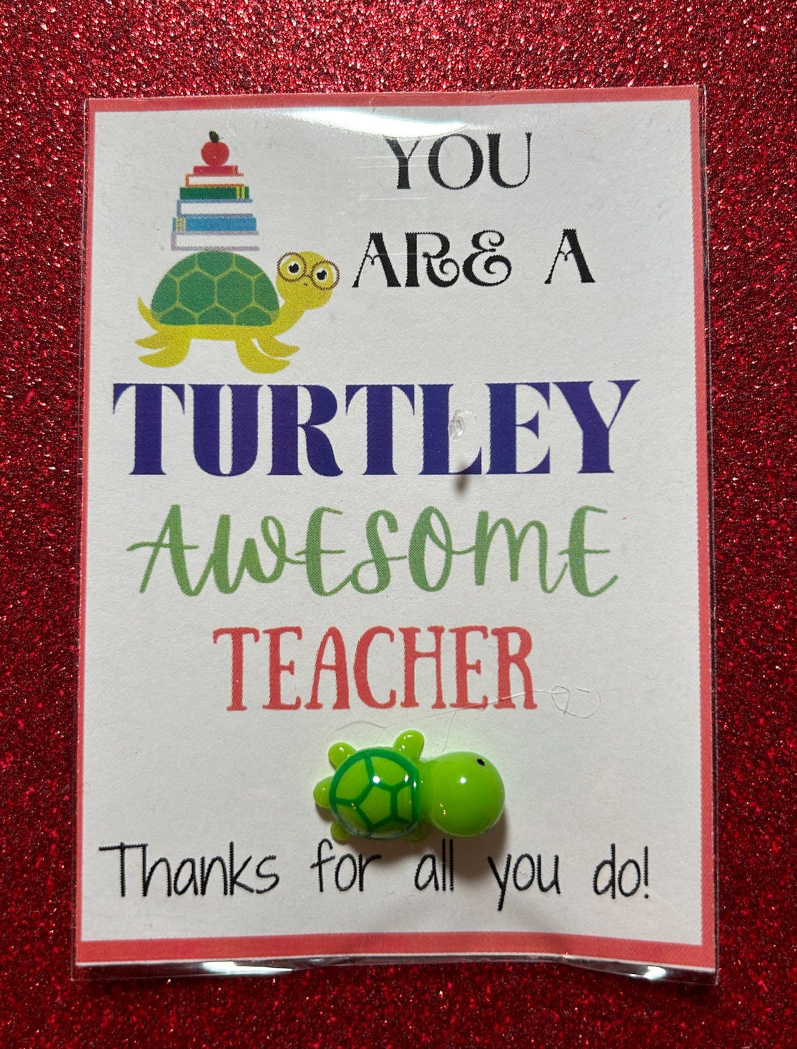 Teacher Gift, Thank You and Good Luck Card - You Are a Turtley Awesome ...