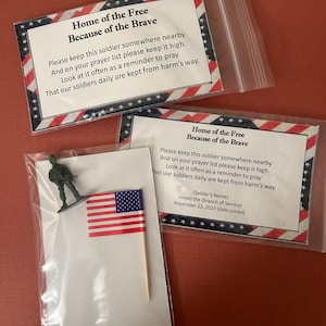 SIX Prayer cards for soldiers/service members - Deployment prayer reminder - military prayer card  - personalized service member prayer card